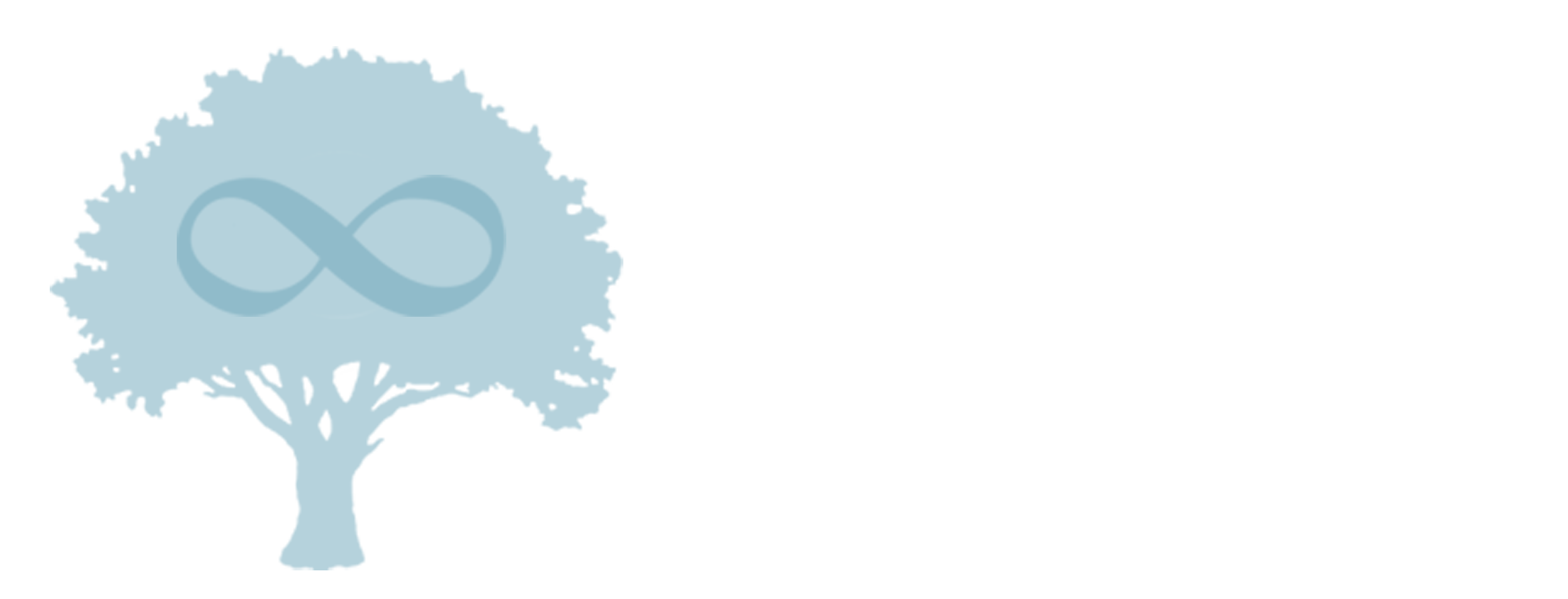Company logo with tree and infinity symbol
